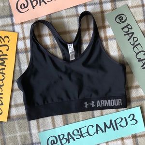 S under Armour black compression sports bra basic